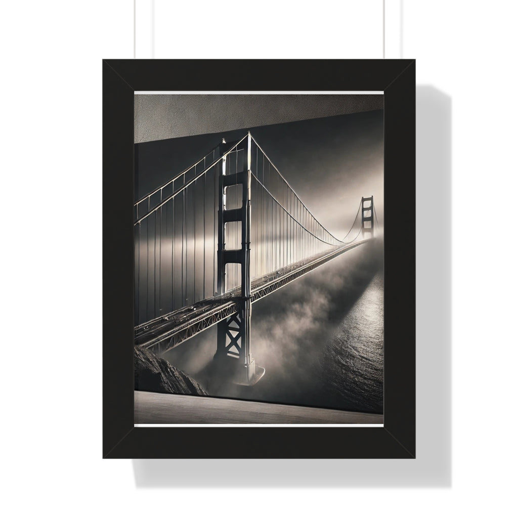 Golden Gate Bridge Black & White Wall Art – VERTICAL - Foggy San Francisco Photo  (1 of 3)