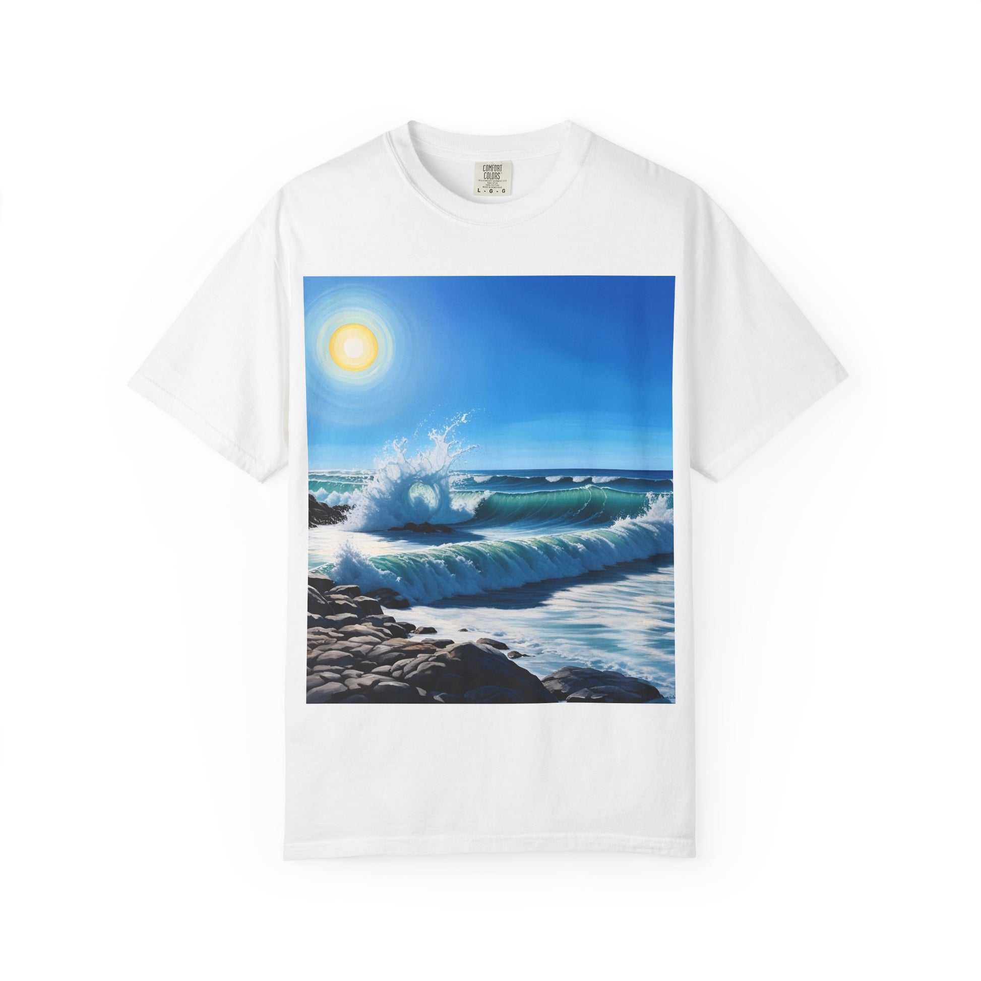 Ocean Wave Garment-Dyed T-Shirt - Perfect for Beach Lovers and Summer Fun