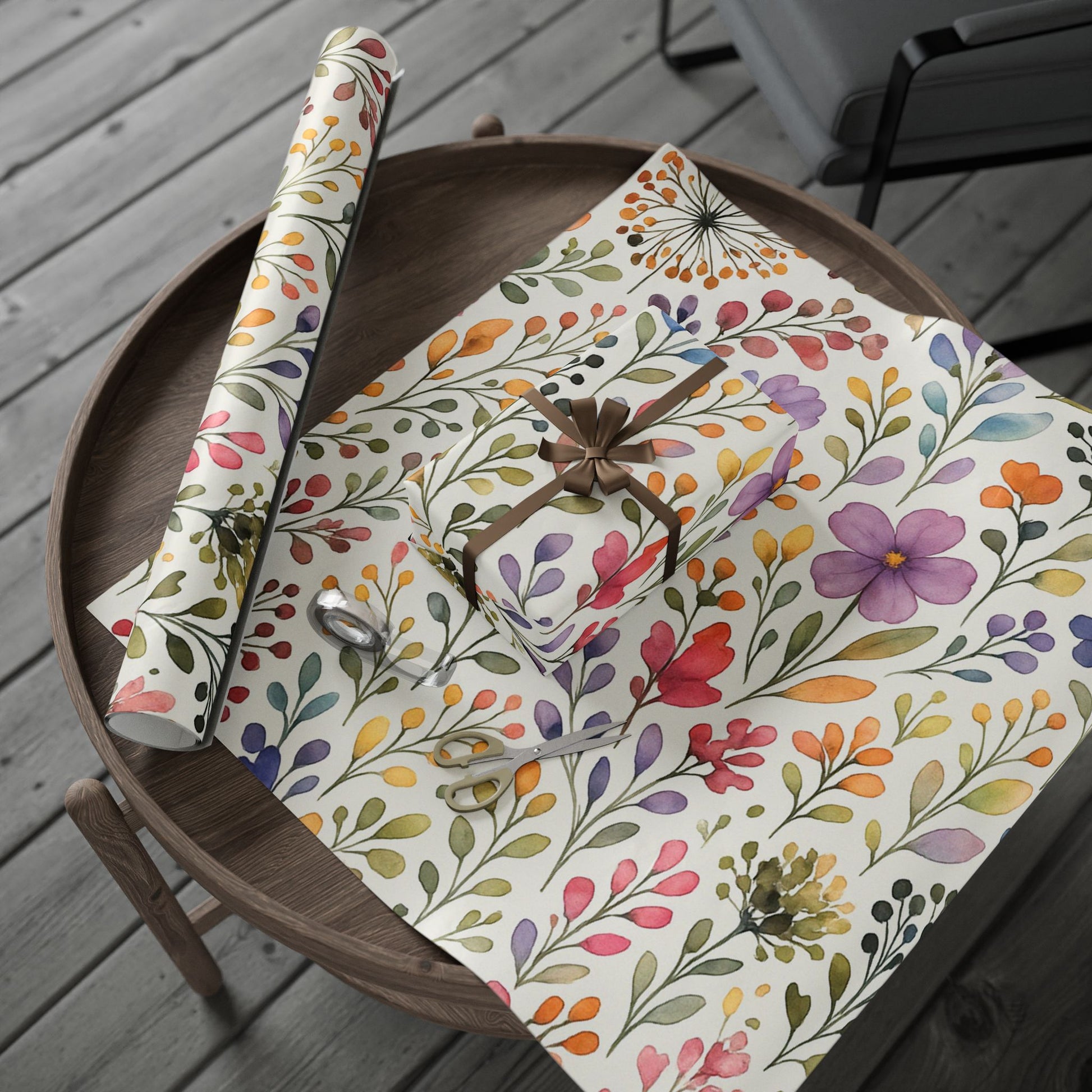 Delicate Watercolor Floral Wrapping Paper – Elegant Botanical Gift Wrap