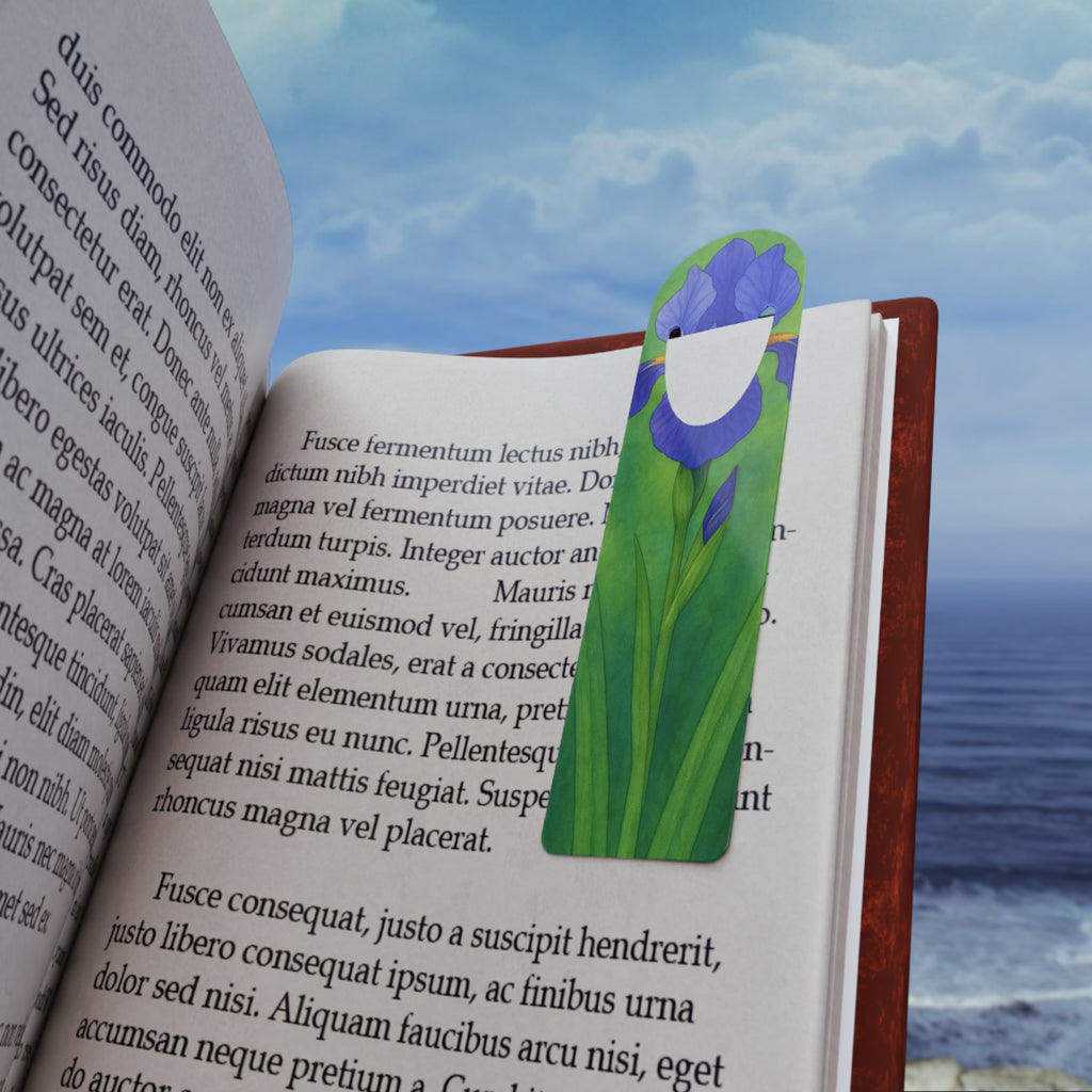 Elegant Iris Flower Bookmark - Beautiful Metal Page Holder for Book Lovers