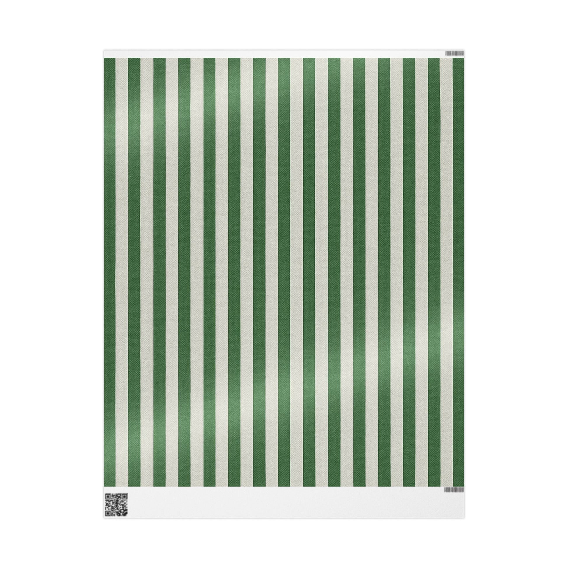 Green and White Elegantly Striped Wrapping Paper for Holidays & Celebrations