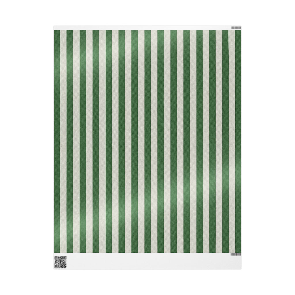 Elegant Green Striped Wrapping Paper for Holidays & Celebrations