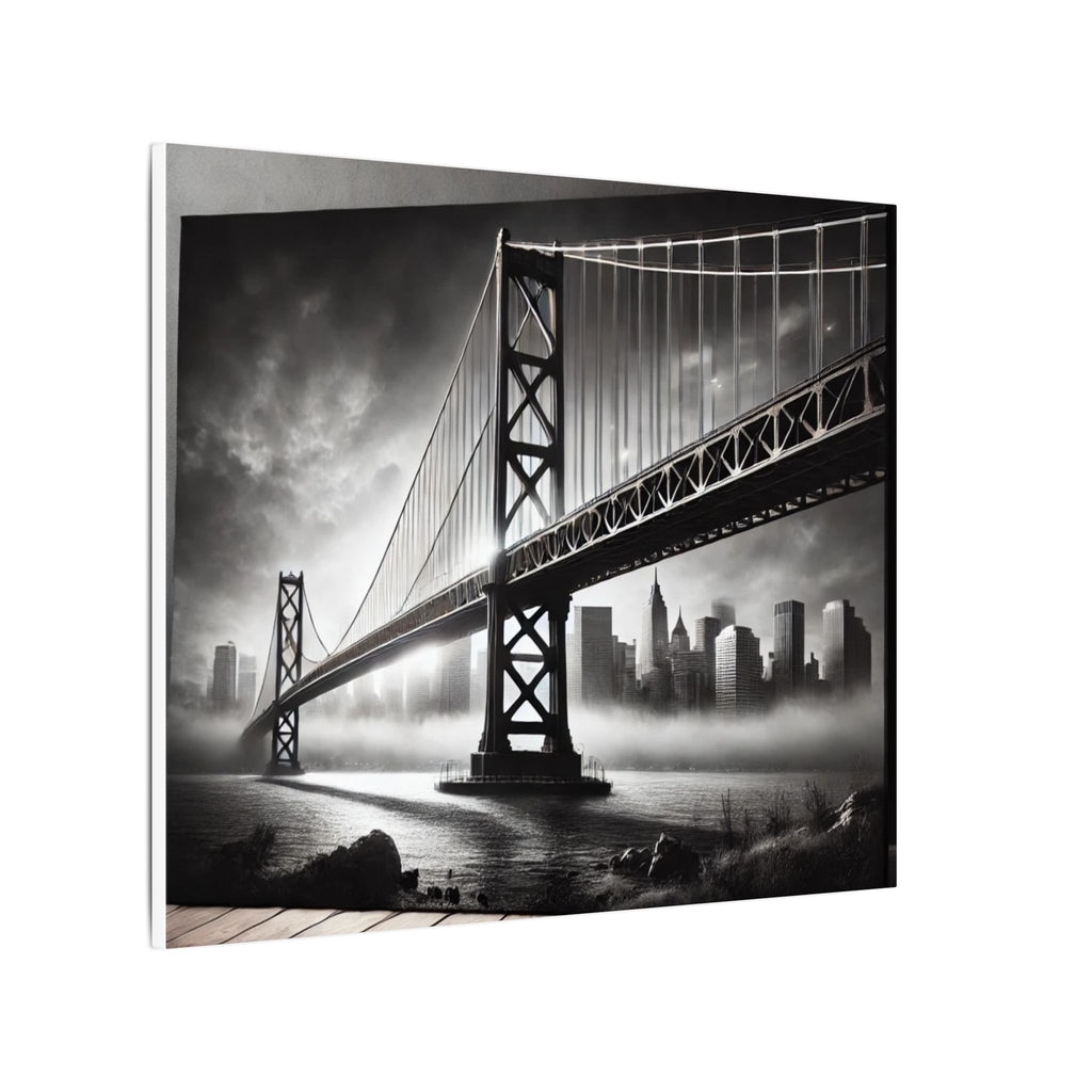 Horizontal Golden Gate Bridge Black & White Wall Art – Dramatic San Francisco Photography Print in Black Frame (2 of 3)