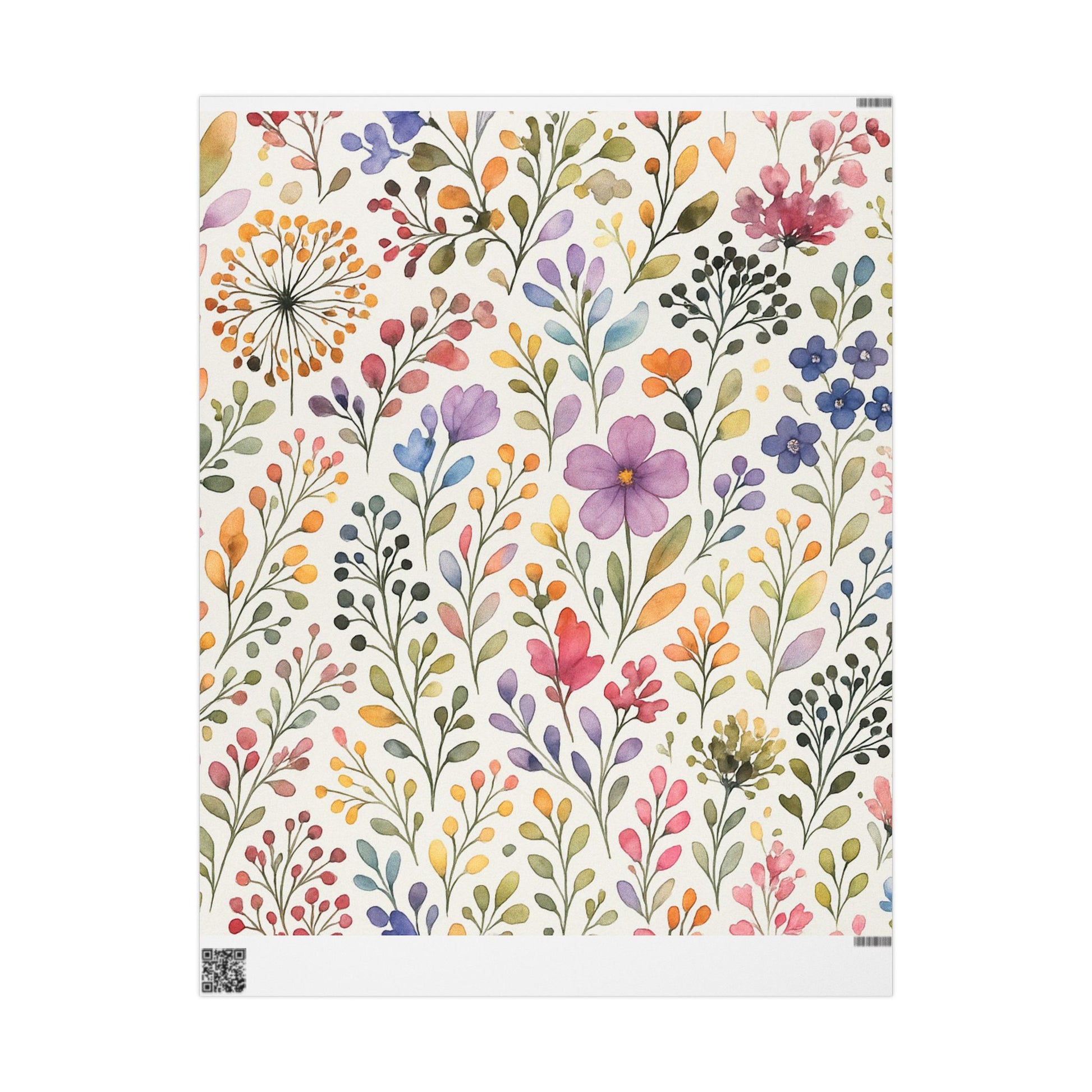 Delicate Watercolor Floral Wrapping Paper – Elegant Botanical Gift Wrap