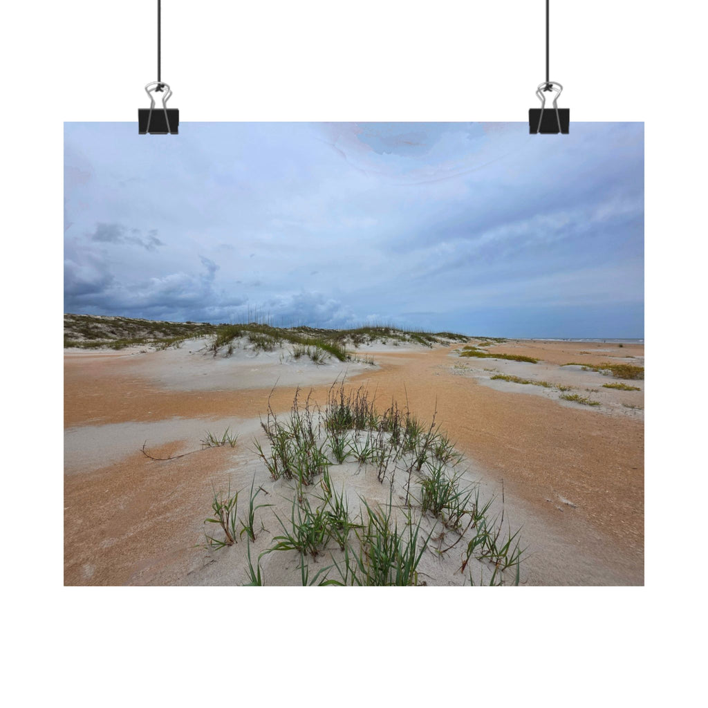 Serene Beach Sand Dunes Landscape Matte Poster - Coastal Home Decor