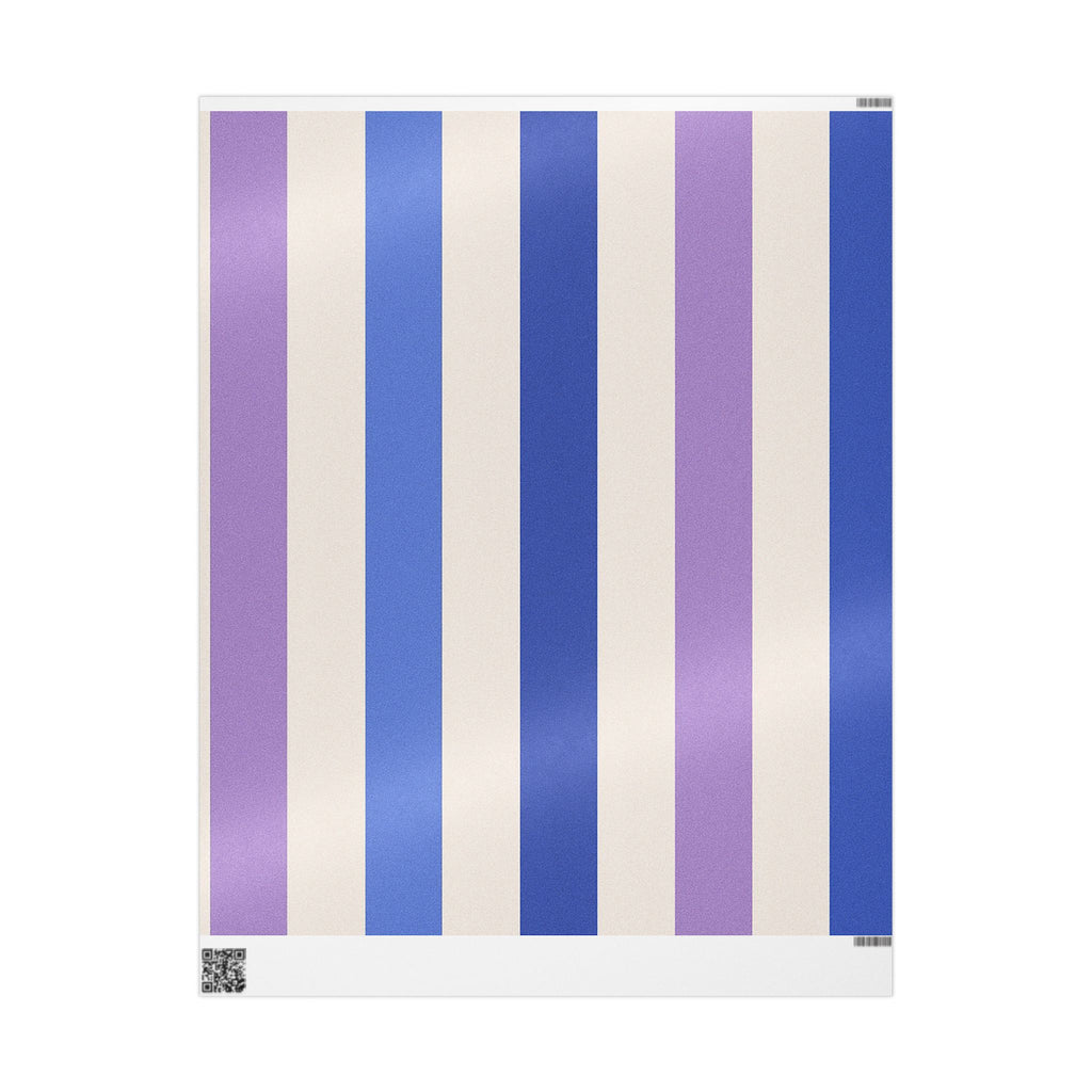Blue and Lavender Striped Wrapping Paper