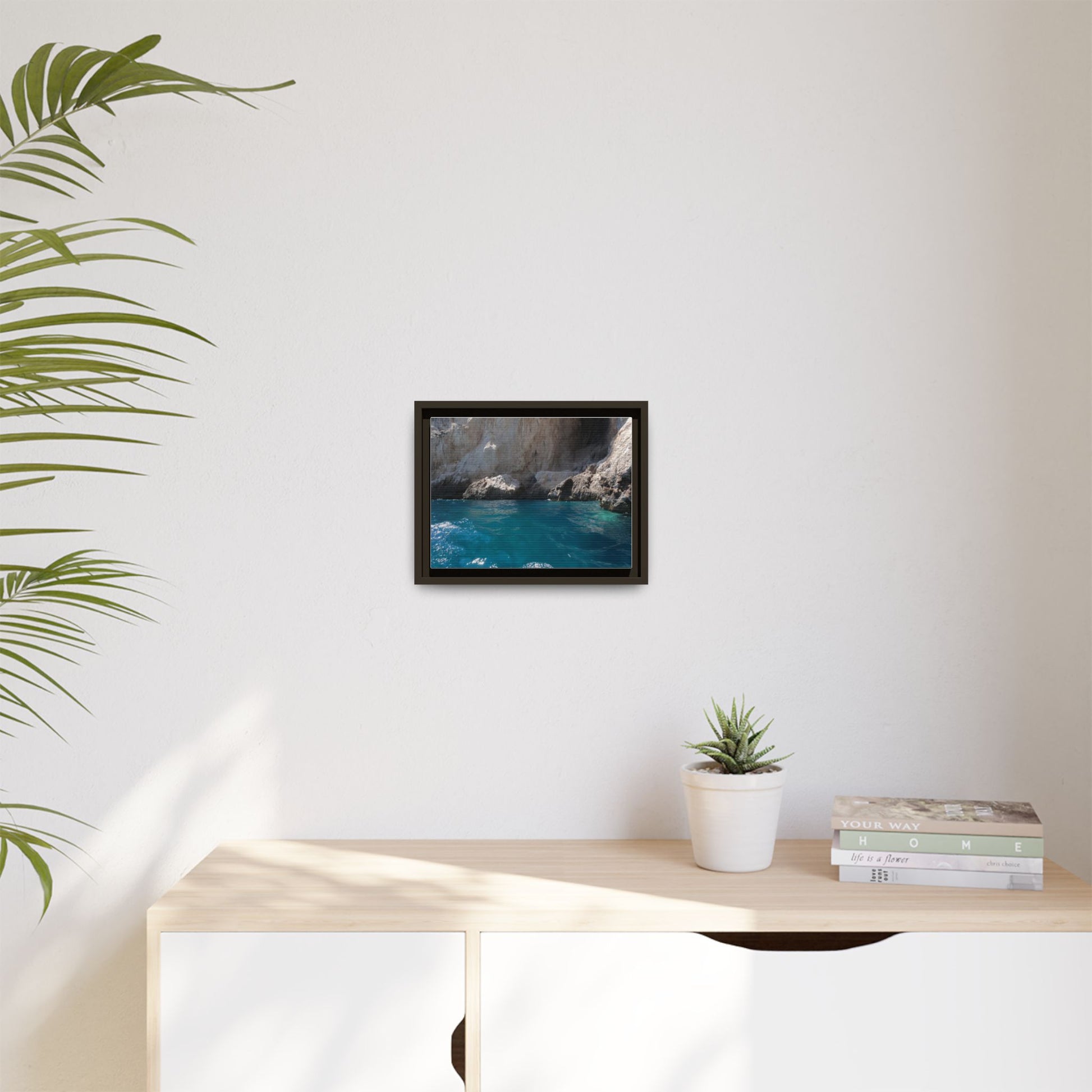 Ocean Serenity Framed Canvas Art Print, Coastal Decor, Beach Wall Art, Home Gallery, Nautical Gift, Aqua Blues
