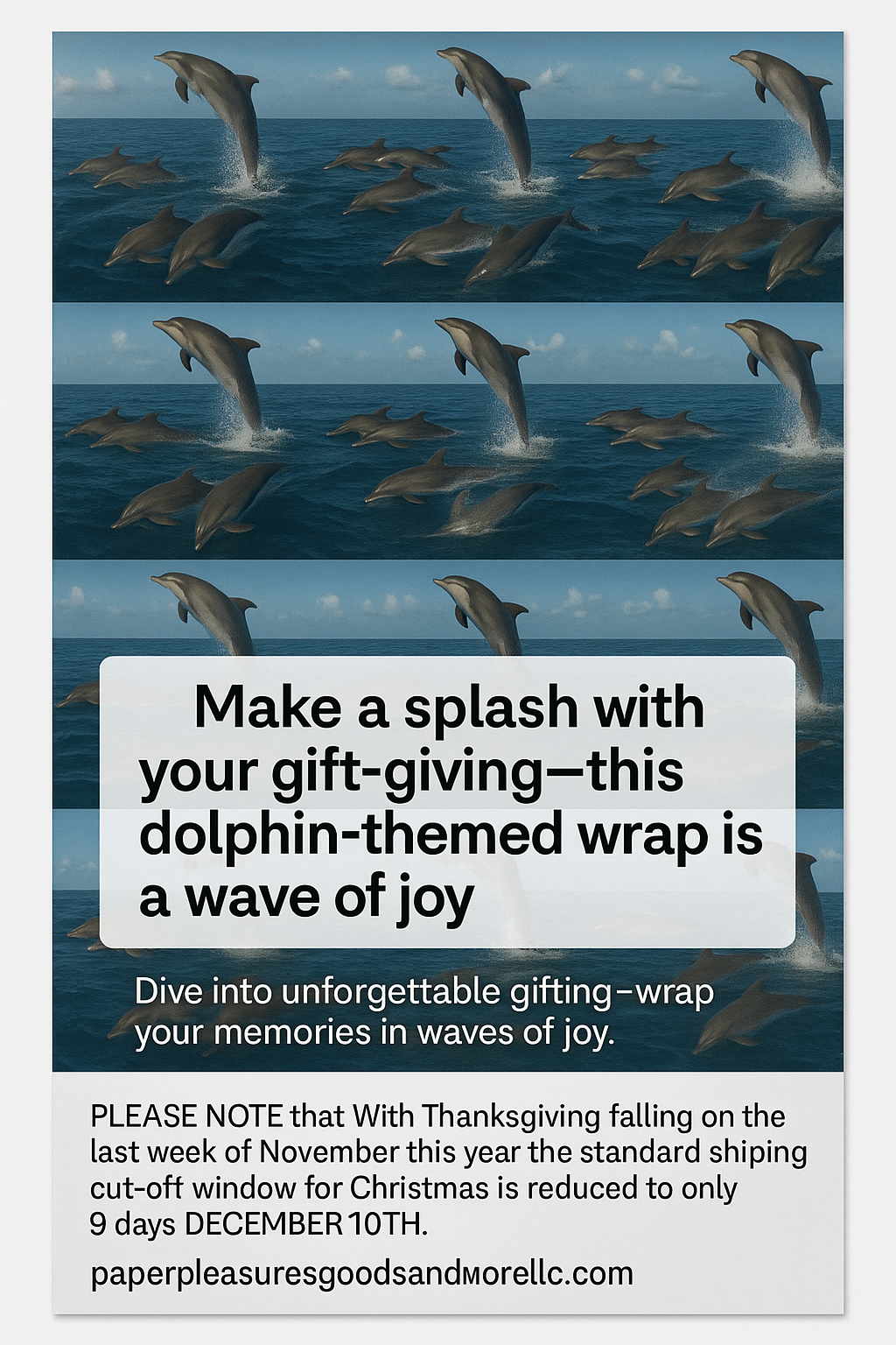 Dolphin Splash Wrapping Paper