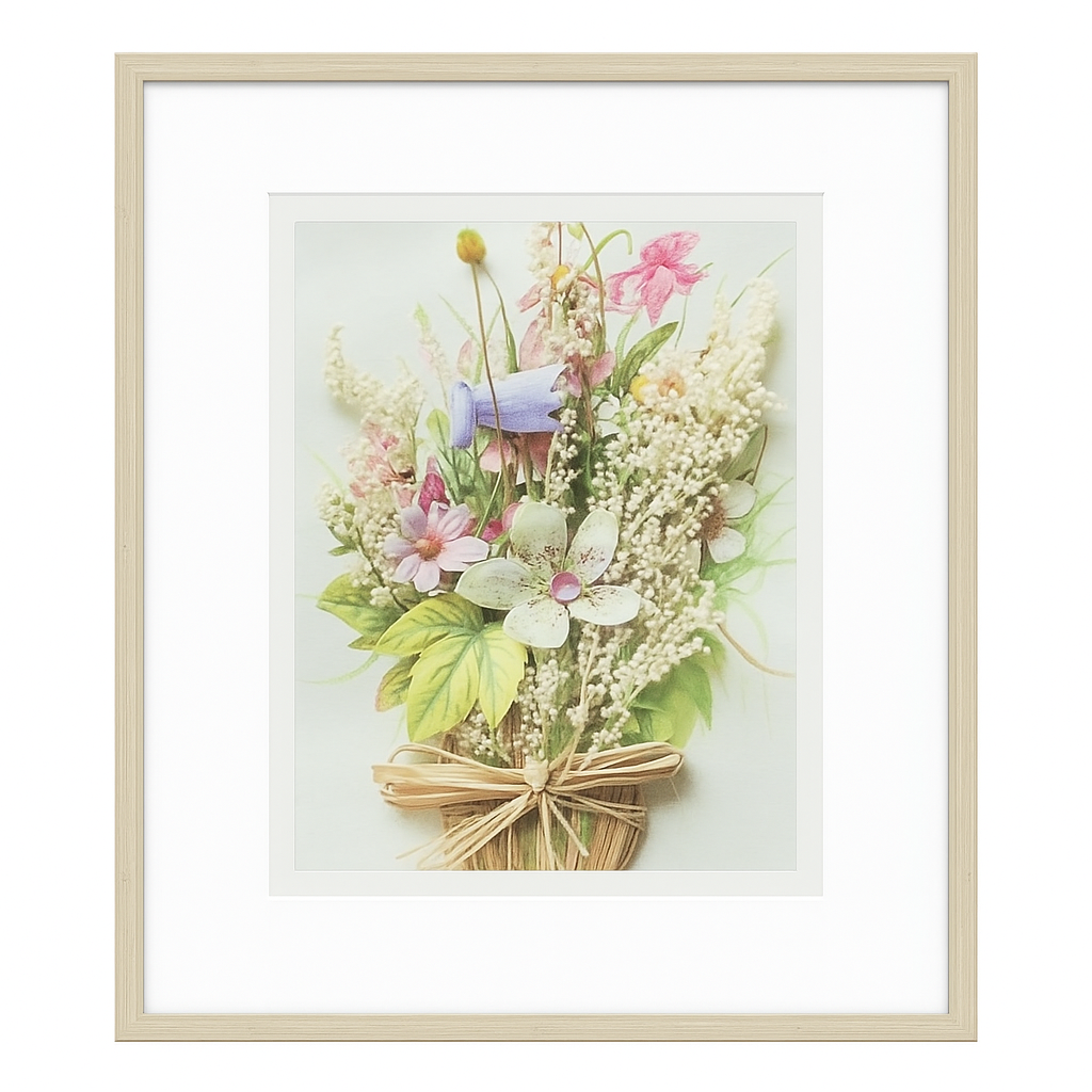 Pastel Floral Bouquet Art Print – Vintage Botanical Wall Decor | Paper Pleasures| Botanical Wall Decor, Home Decoration, Gift Idea for Her, Nature-Inspired Art, Wedding or Anniversary Gift