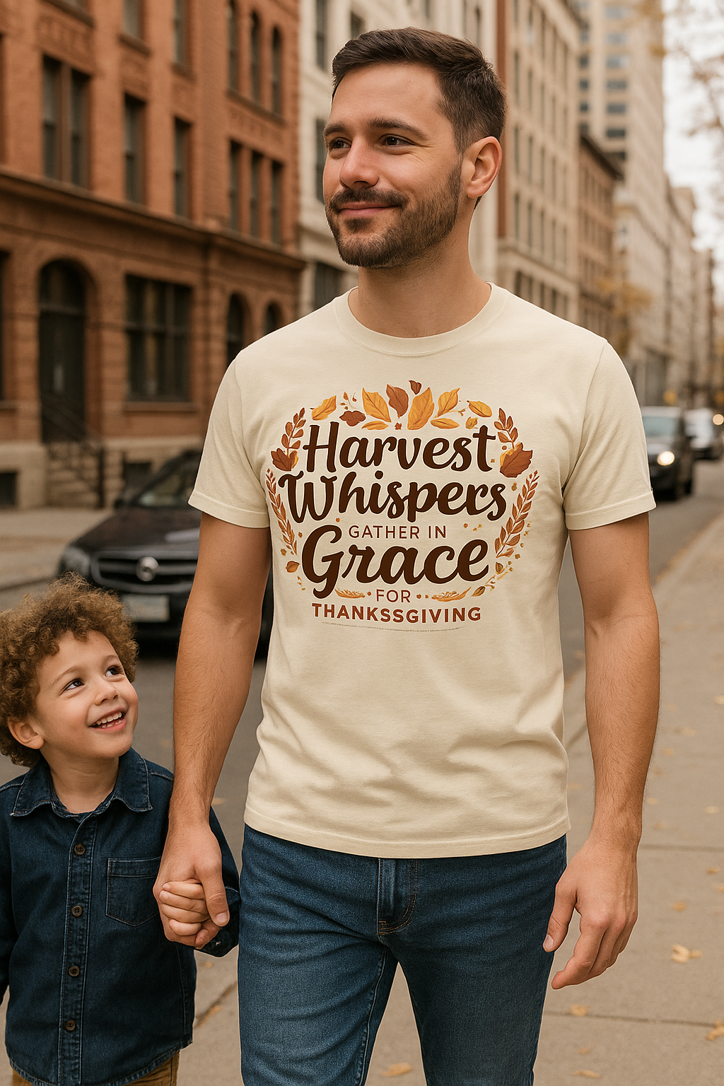 Harvest Whispers Gather in Grace T-Shirt – Thanksgiving Autumn Faith Tee by Paper Pleasures